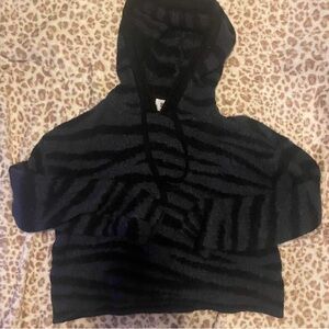 PINK Victoria's Secret Black and Gray Patterned Sweater